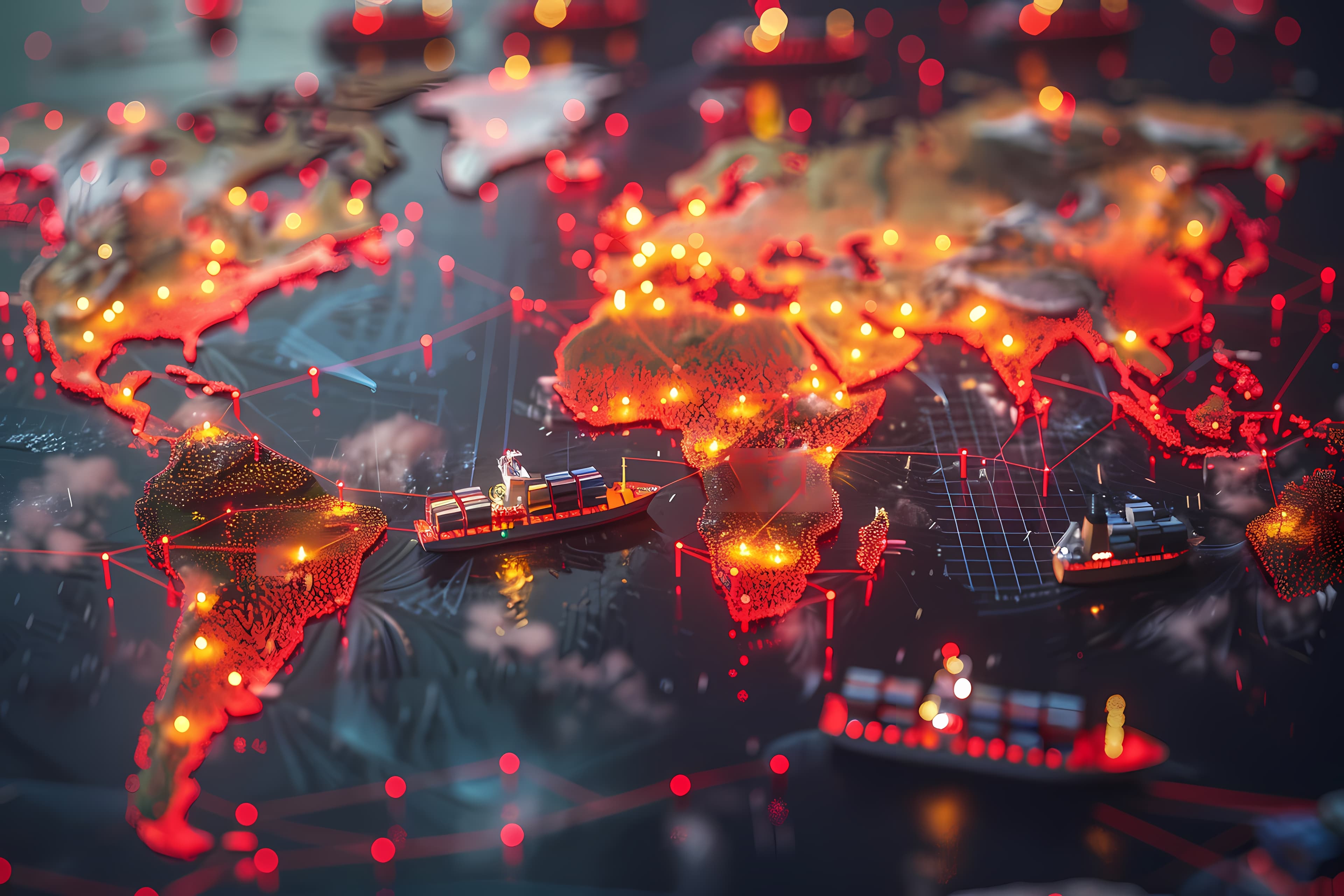 Global trade map visualization